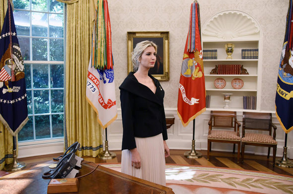 Ivanka Trump looks solemn as she listens in on Donald meeting after UN ambassador resigns