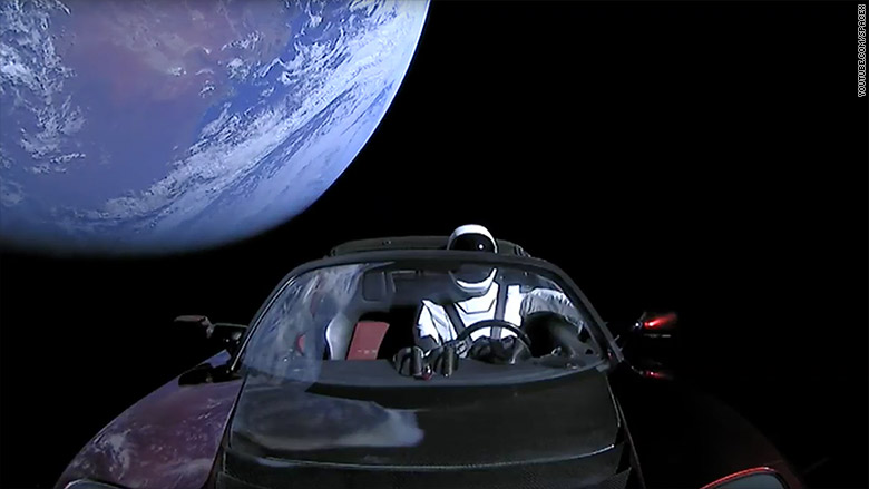 What happened to the Tesla that Elon Musk shot into space?
