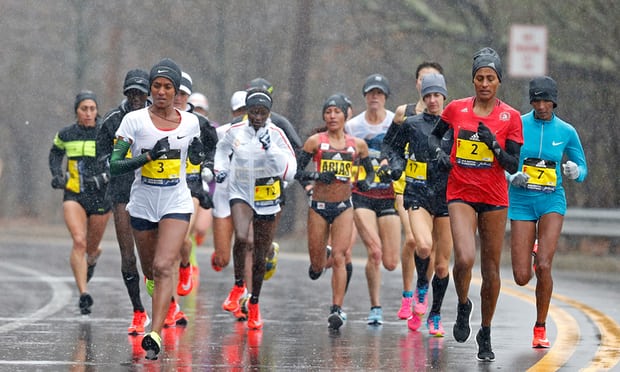 Boston Marathon drenched as heavy storm causes flash floods in New York