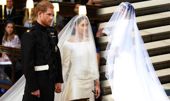 Meghan Markle royal wedding dress first look as she enters chapel to marry Prince Harry