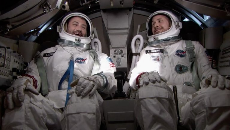 Jimmy Kimmel, Ryan Gosling Travel to Space to Celebrate First Man Trailer Release