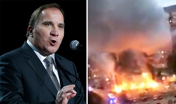 SWEDEN RIOTS: Masked gangs set FIRE to 80 vehicles in shock violence weeks before election