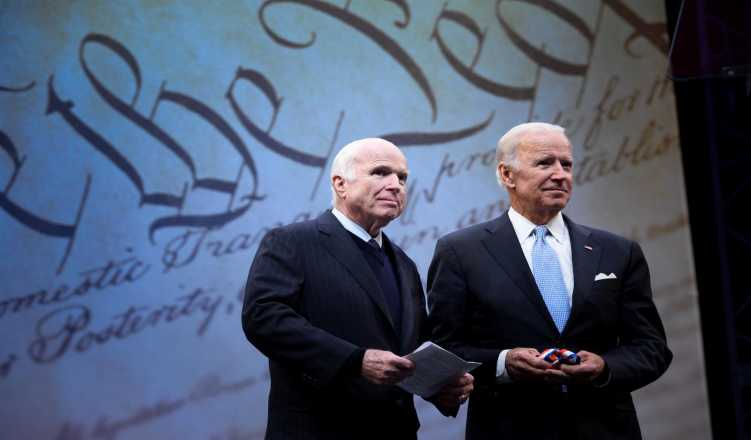 Biden, Larry Fitzgerald deliver tributes to John McCain at Phoenix memorial service