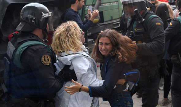 Catalonia referendum LIVE: Riot police STORM polling stations as independence vote begins