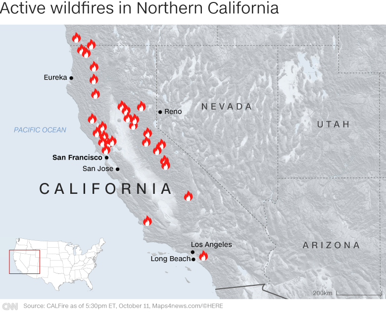 California fires: Searchers seek hundreds of missing
