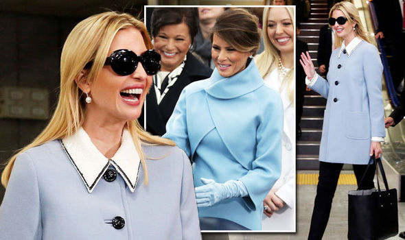 Ivanka Trump channels Melania’s Jackie Kennedy style in prim baby blue coat