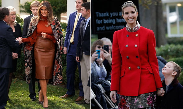 Ivanka Trump COPIES Melania in red outfit for Turkey ceremony in White House