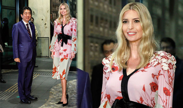 Ivanka Trump flashes hint of chest in Japanese-inspired dress for dinner with country’s PM