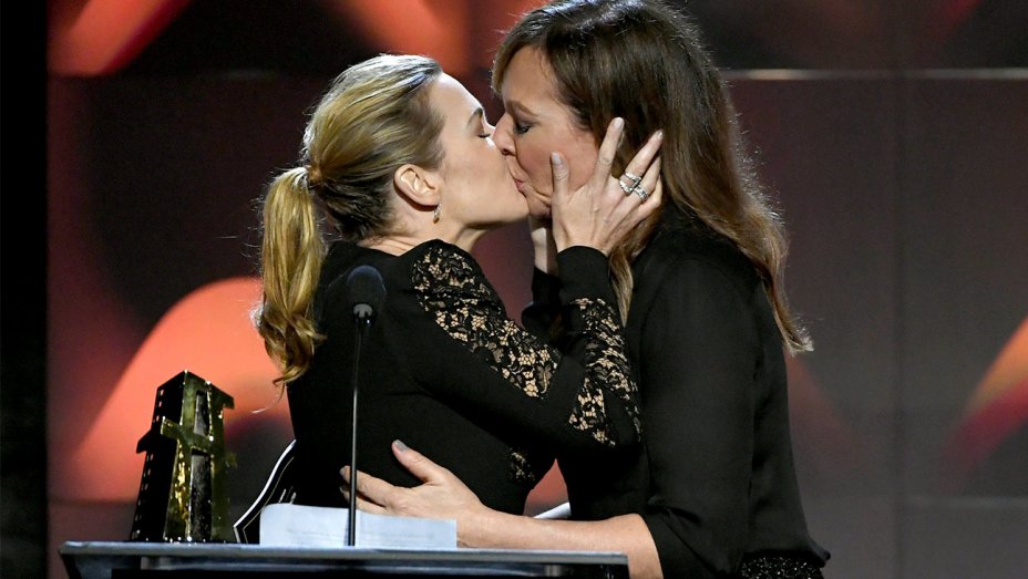 Hollywood Film Awards: Allison Janney Kisses Kate Winslet Onstage
