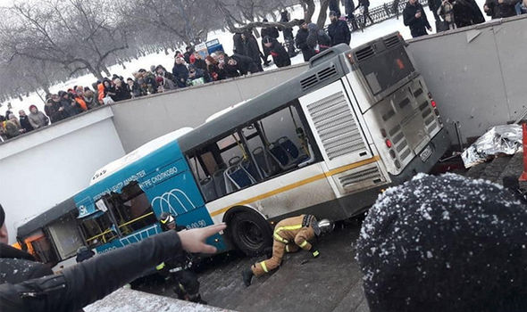 BREAKING: Bus ploughs into crowd at busy underground station - five dead and many injured