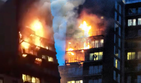 Manchester fire: Scores of firefighters tackling huge inferno engulfing tower block