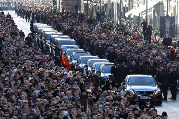 Johnny Hallyday funeral sees more than 100,000 line Paris streets for incredible send off
