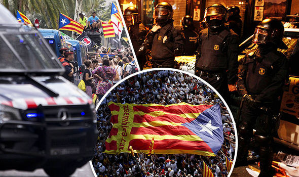 Spain in CRISIS: Troops sent in as 40,000 protest over WAR on Catalan independence vote