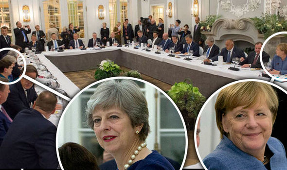 Oh no you don’t May! Photo shows how EU kept PM from talking to Merkel in Brexit block