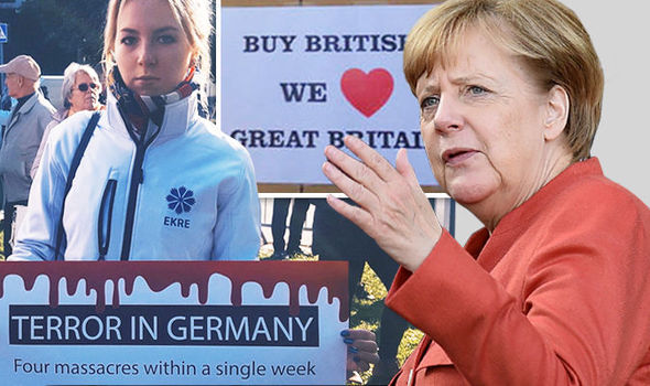 ‘We love Great Britain!’ Merkel targeted in angry protest outside EU summit