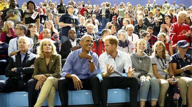 Barack Obama joins Prince Harry for Invictus surprise