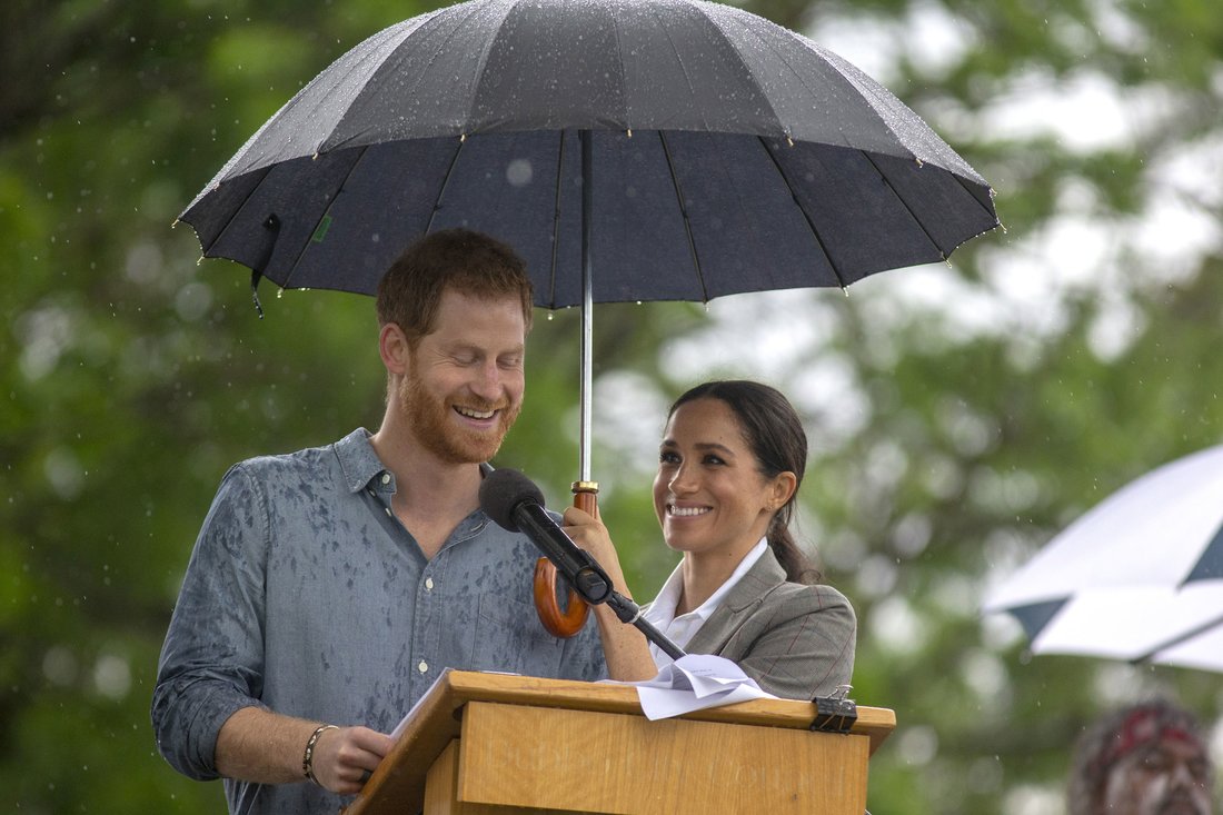 Rain Falls on Prince Harry and Meghan Markles Tour Moments After Visiting Drought-Stricken Farm