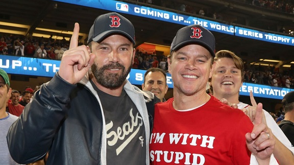 Ben Affleck and Matt Damon Cheer On the Boston Red Sox to a World Series Win