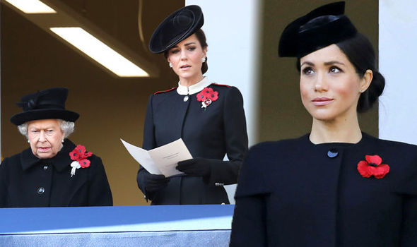 Meghan Markle conceals baby bump as she attends her first Remembrance Day ceremony