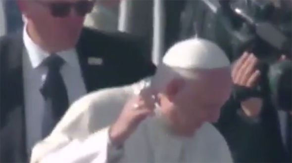 Pope ATTACKED: Shocking moment object hits Francis in face in Chile backlash
