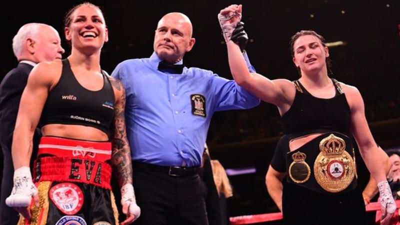 Katie Taylor beats Eva Wahlstrom to defend world titles in New York