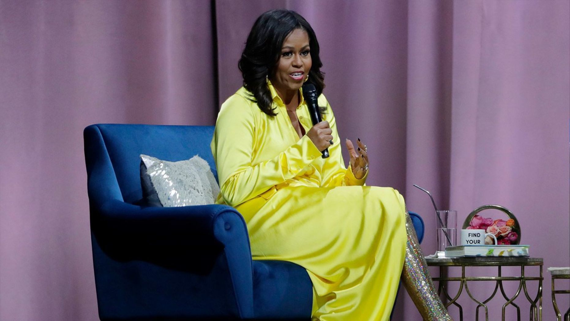 Michelle Obama wears $4K thigh-high Balenciaga glitter boots on book tour
