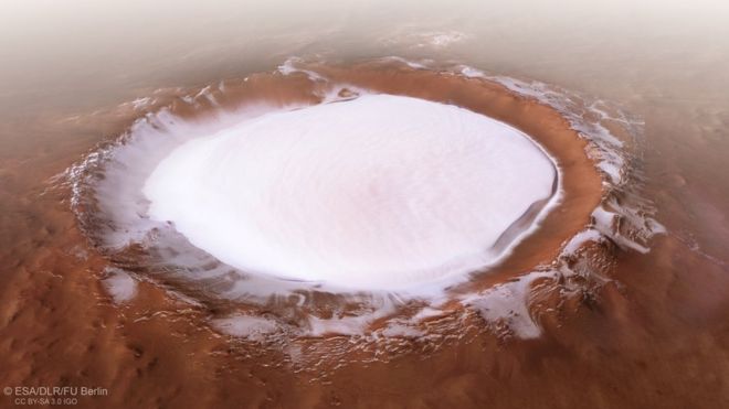 Mars: Pictures reveal winter wonderland on the red planet