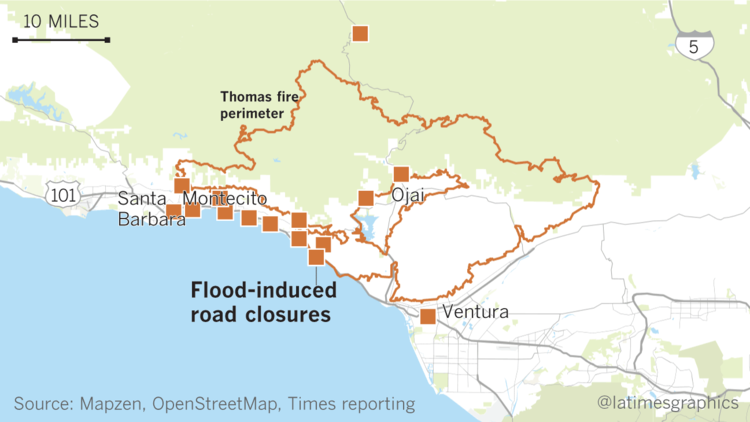 At least 13 dead as heavy rains trigger flooding, mudflows and freeway closures across Southern California
