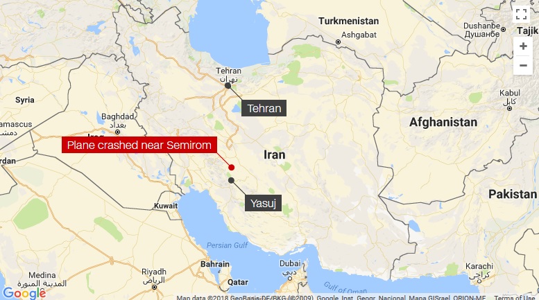 Passenger plane crashes in Iran  with 66 aboard, report says