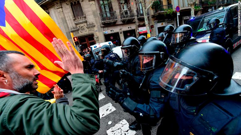 Protests break out after Catalonia ex-leader is detained