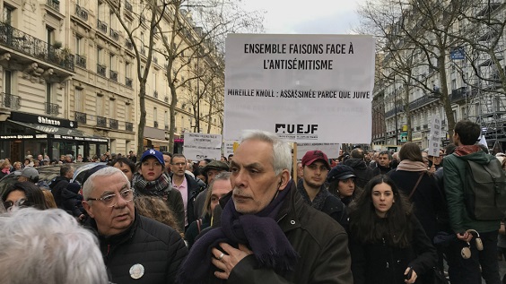 Enough is enough, say marchers at Paris rally for murdered Holocaust survivor