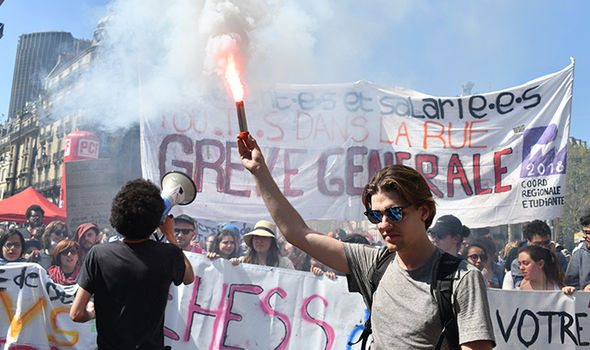 PARIS UNDER SIEGE: Protestors CLASH with police amid fury over Macrons labour reforms