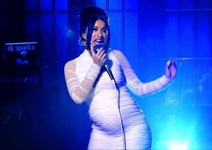 Cardi B Reveals Baby Bump On ‘Saturday Night Live’