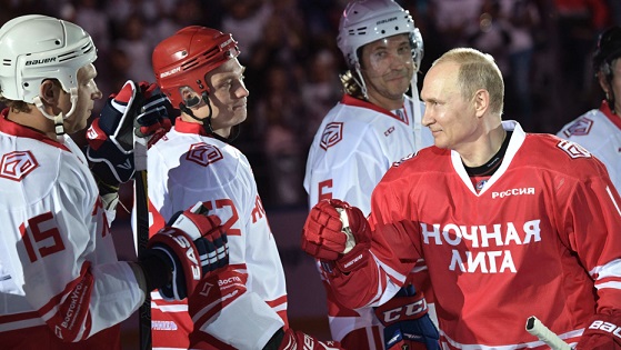 Putin scores 5 goals in exhibition hockey game