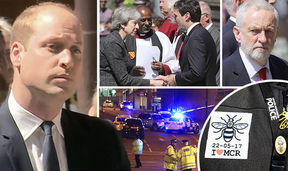 Manchester bombing: Prince William and Theresa May pay respects as UK falls silent