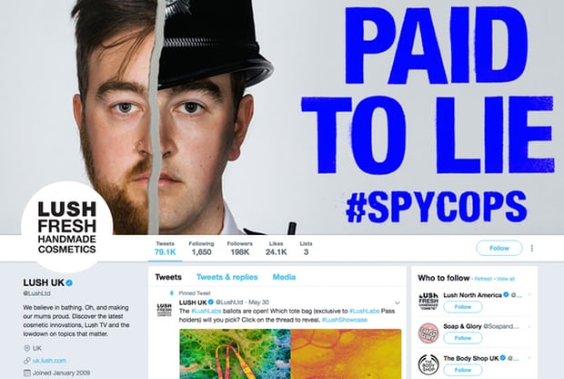 Cosmetics retailer Lush criticised by police over spycops ad campaign