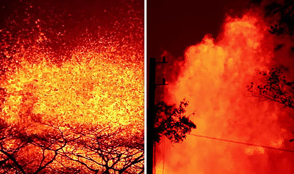 Hawaii volcano eruption: Watch CURTAIN of lava SPRING OUT of crack with devastating force