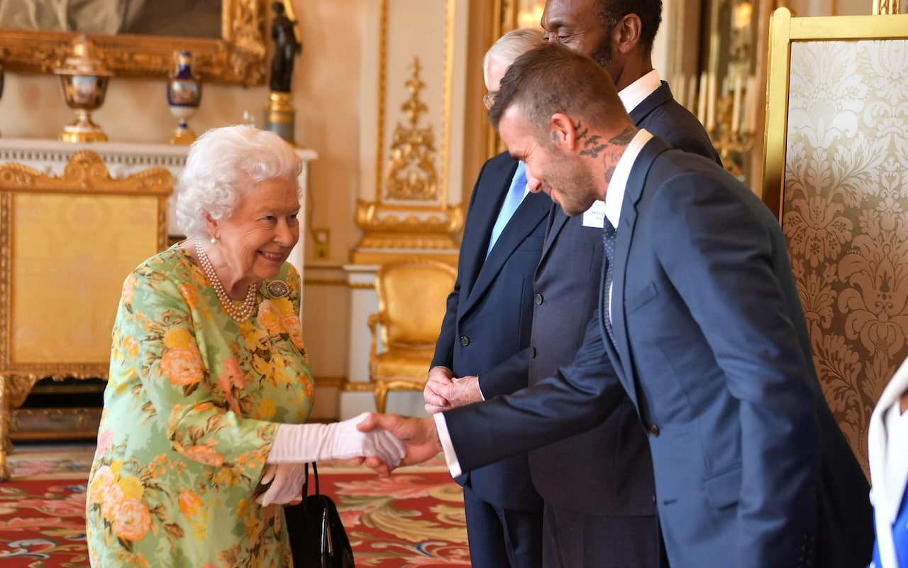 David Beckham joins Duke and Duchess of Sussex and Queen at young leaders awards ceremony