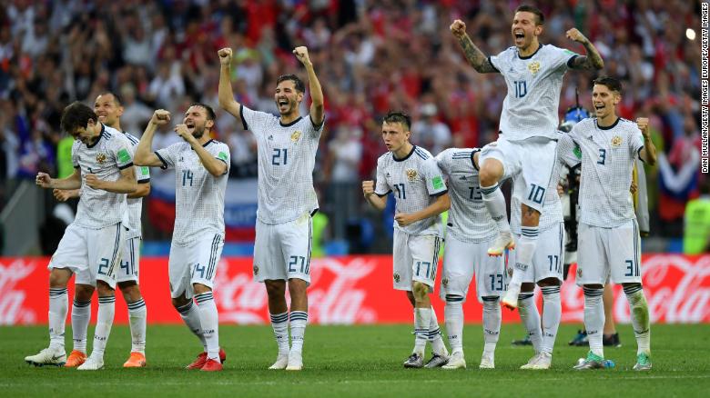 Russia knocks out Spain in penalty shootout
