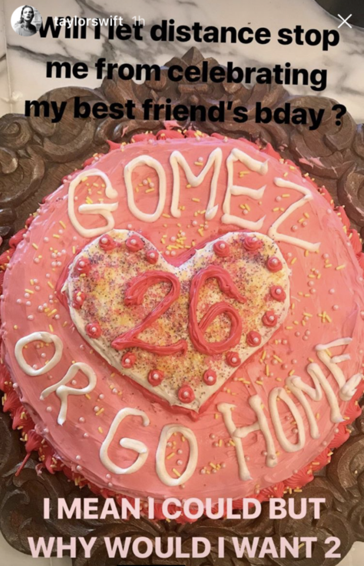 Taylor Swift Sends Sweet Birthday Cake Wish To Selena Gomez
