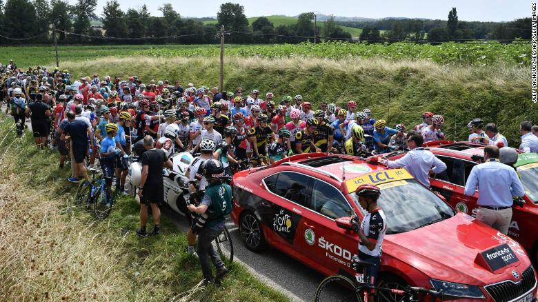 Tour de France riders accidentally tear-gassed
