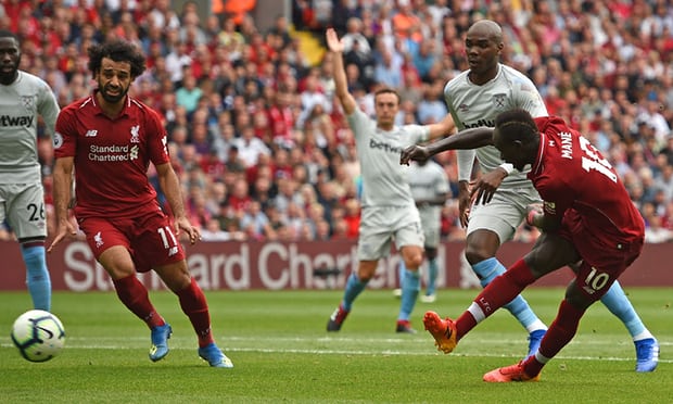 Sadio Mané scores twice as Liverpool thrash West Ham United