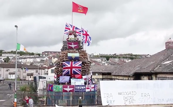 Northern Ireland shock video: Horror as hundreds CHEER burning of UK flag & poppy wreaths