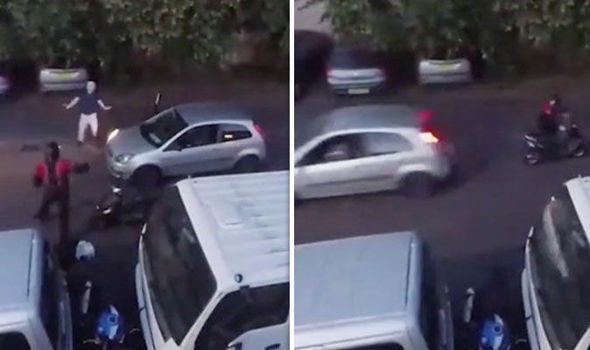 WATCH: Have-a-go hero sends motorbike thief FLYING as he rams him with Ford Fiesta