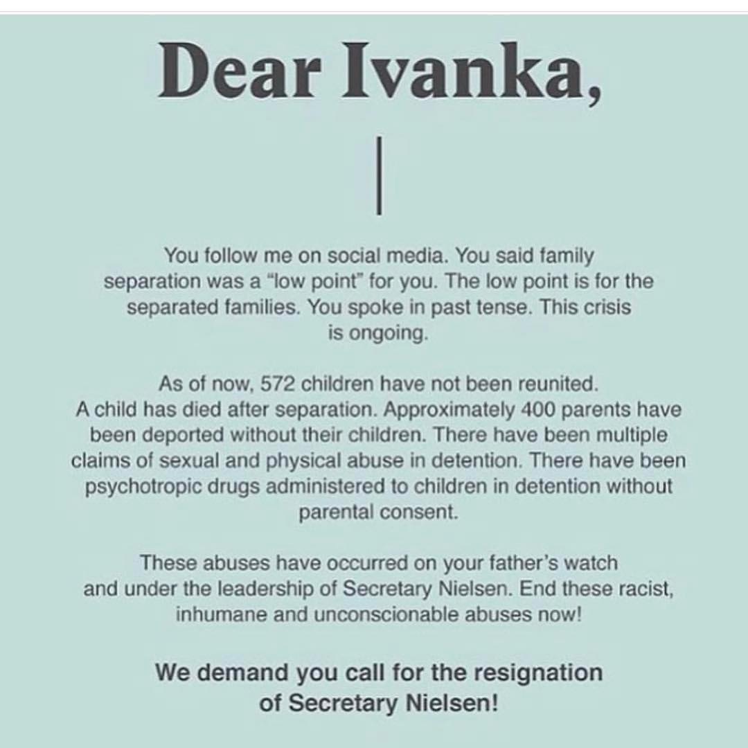 Dear Ivanka: Celebrities target Trumps daughter on Instagram