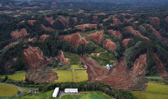 Japan earthquake: Aerial pictures show devastating landslides in Hokkaido
