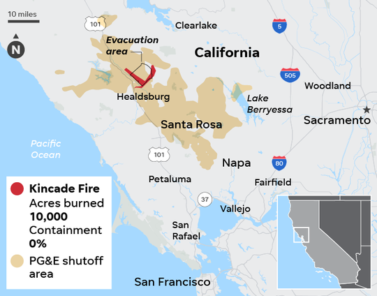 500,000 Californians in the dark, more outages likely as fires rage in Sonoma, San Bernardino counties