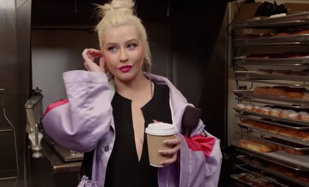 Watch Christina Aguilera Surprise Customers With Epic Donut Shop Prank