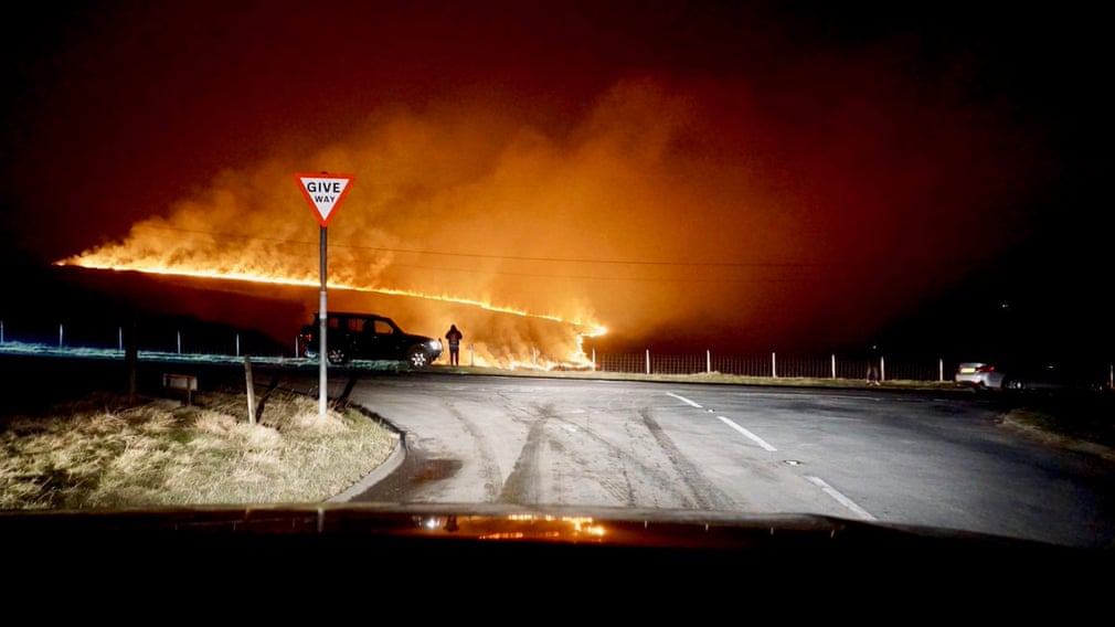 Firefighters Tackle Huge Blaze On Saddleworth Moor Following Hottest Winter Day