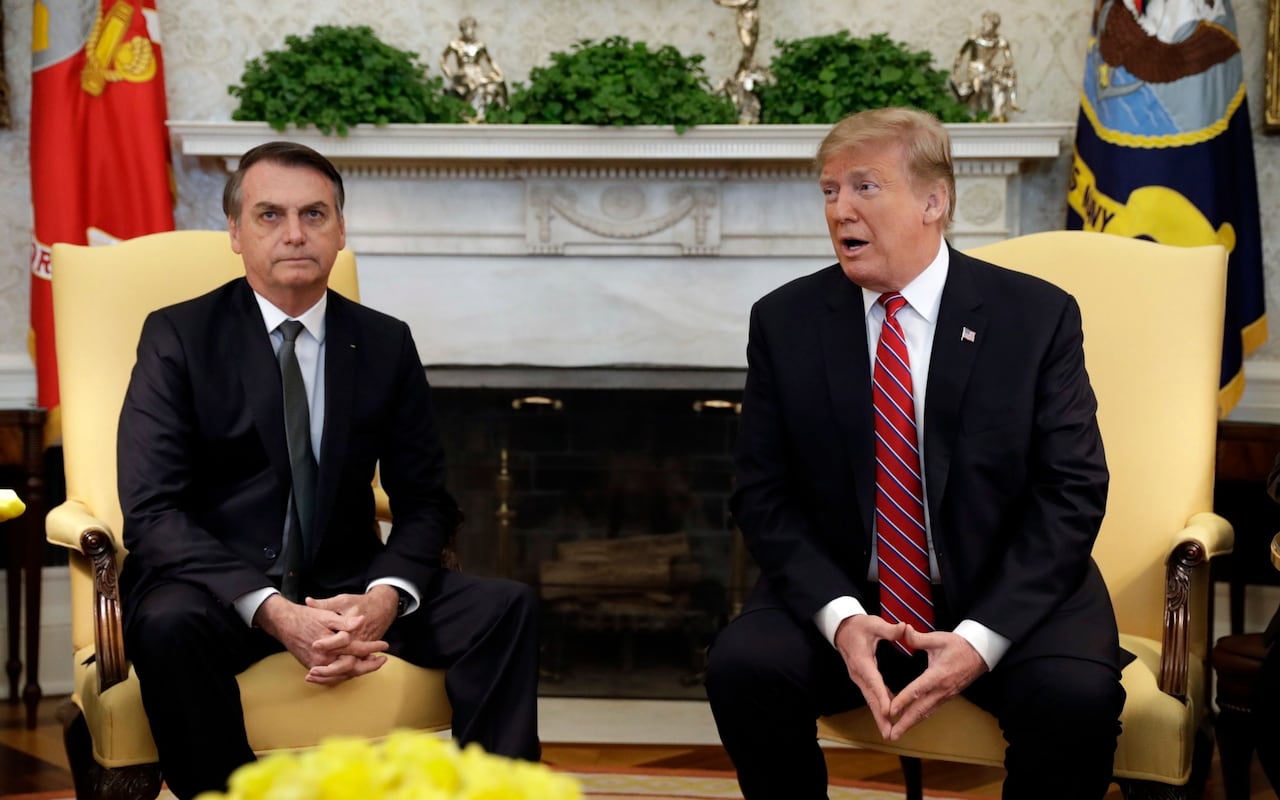 Donald Trump suggests Brazil could join Nato as he meets Jair Bolsonaro